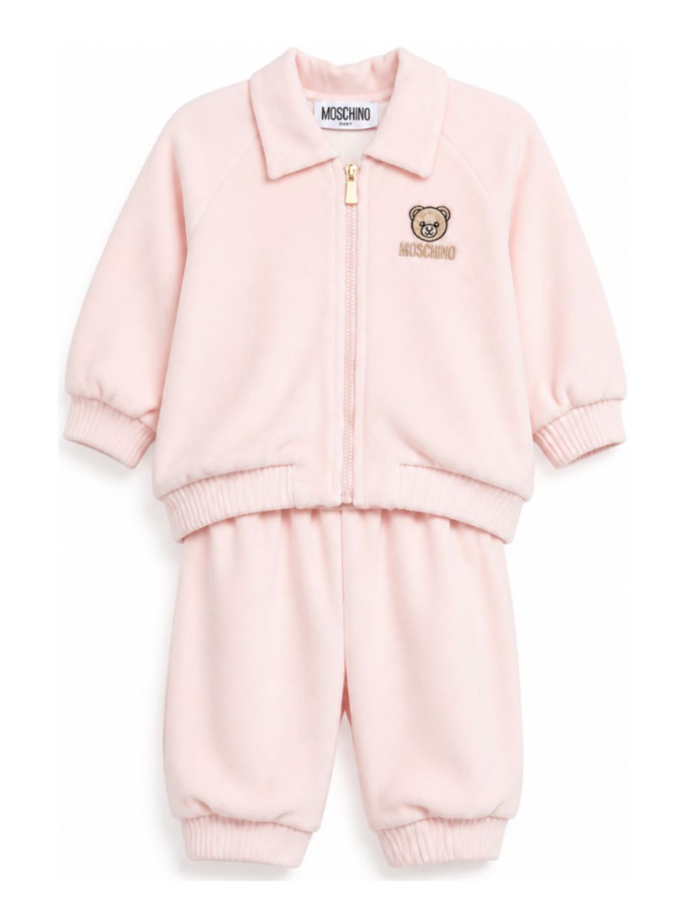 Tutina per neonata Moschino Kids rosa con patch orsetto MUK05OLGA07 50209 MOSCHINO KIDS 