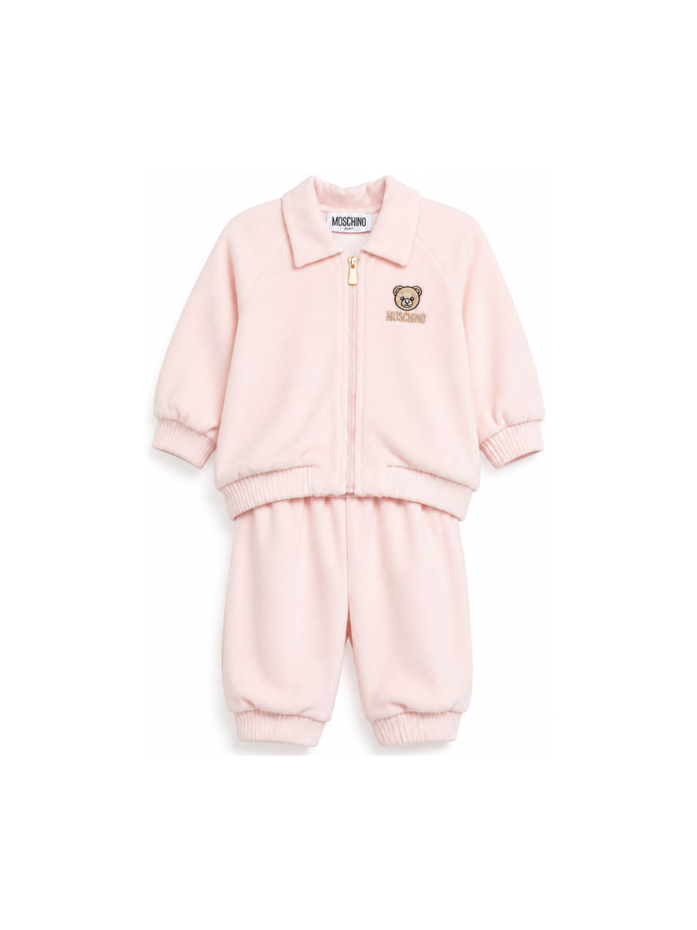 Tutina per neonata Moschino Kids rosa con patch orsetto MUK05OLGA07 50209 MOSCHINO KIDS 