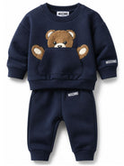 Completo per neonato Moschino Kids blu con stampa grafica logo Teddy Bear MUK05VLCA93 40016 MOSCHINO KIDS 