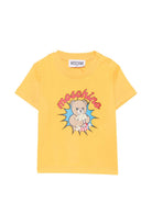 T-shirt per neonato Moschino Kids gialla con stampa popcorn con orsacchiotto MUM04WLAA57 51140 MOSCHINO KIDS 