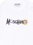 T-shirt per neonati Moschino Kids bianca con stampa grafica MUO01CLAA20 10101 MOSCHINO KIDS 