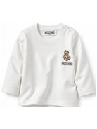T-shirt per neonati Moschino Kids bianca con ricamo Teddy Bear MUO01DLAA10 10063 MOSCHINO KIDS 