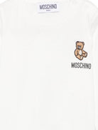 T-shirt per neonati Moschino Kids bianca con ricamo Teddy Bear MUO01DLAA10 10063 MOSCHINO KIDS 