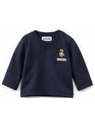 T-shirt per neonati Moschino Kids blu con ricamo Teddy Bear MUO01DLAA10 40016 MOSCHINO KIDS 