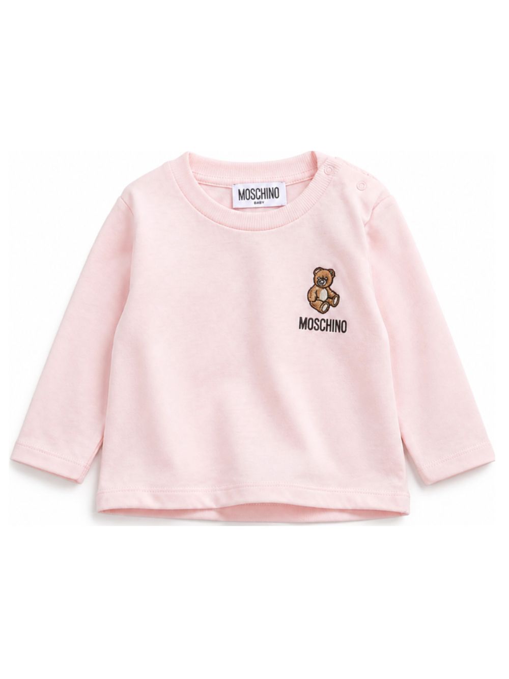 T-shirt per neonata Moschino Kids rosa con ricamo Teddy Bear MUO01DLAA10 50209 MOSCHINO KIDS 