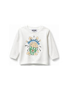 T-shirt per neonati Moschino Kids bianca con stampa grafica MUO01ELAA10 10063 MOSCHINO KIDS 