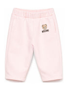Pantaloni per neonata Moschino Kids rosa con motivo Teddy Bear MUP05XLCA92 50209 MOSCHINO KIDS 