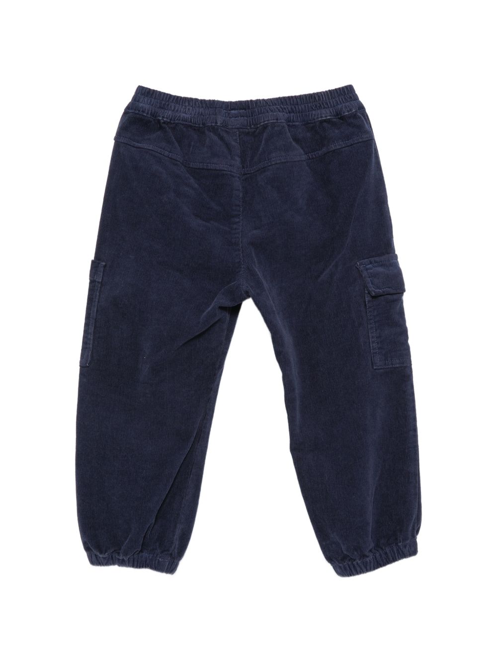 Pantaloni cargo per neonato Moschino Kids blu navy con applicazione laterale con logo MUP060LVC02 40016 MOSCHINO KIDS 