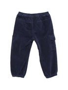 Pantaloni cargo per neonato Moschino Kids blu navy con applicazione laterale con logo MUP060LVC02 40016 MOSCHINO KIDS 