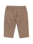 Pantaloni per neonato Moschino Kids marrone con motivo pied de poule MUP061LZE11 86805 MOSCHINO KIDS 