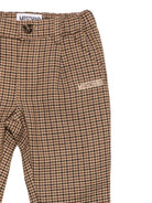 Pantaloni per neonato Moschino Kids marrone con motivo pied de poule MUP061LZE11 86805 MOSCHINO KIDS 