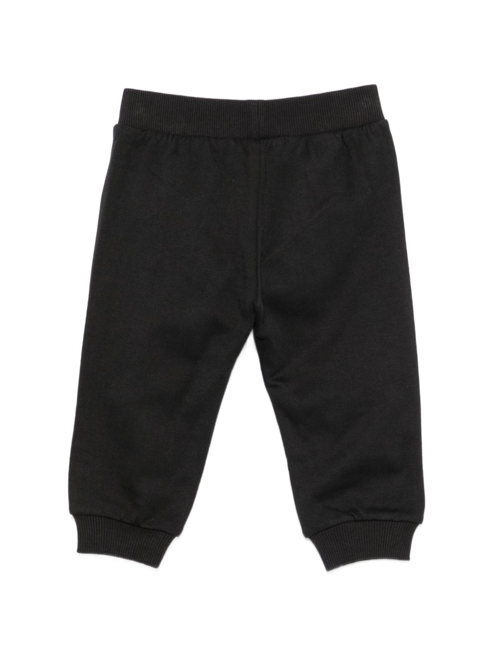 Pantaloni per neonati Moschino Kids neri con stampa Teddy Bear MUP062LCA83 60100 MOSCHINO KIDS 