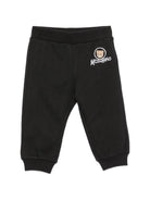 Pantaloni per neonati Moschino Kids neri con stampa Teddy Bear MUP062LCA83 60100 MOSCHINO KIDS 