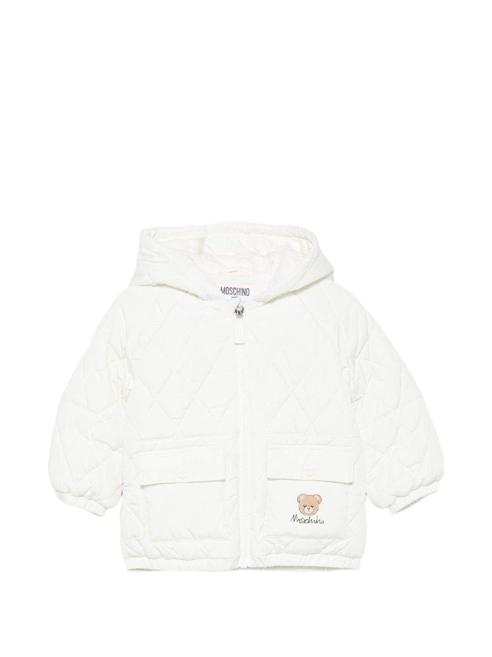 Giubbino per bambino Moschino Kids bianco con finitura trapuntata MUS036L3AC6 10063 MOSCHINO KIDS 