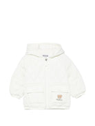 Giubbino per bambino Moschino Kids bianco con finitura trapuntata MUS036L3AC6 10063 MOSCHINO KIDS 