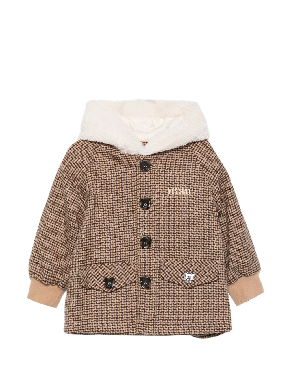 Giacca per neonato Moschino Kids marrone con cappuccio MUS037LZE11 86805 MOSCHINO KIDS 