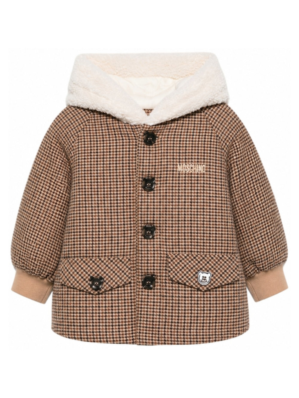 Giacca per neonato Moschino Kids marrone con cappuccio MUS037LZE11 86805 MOSCHINO KIDS 