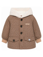 Giacca per neonato Moschino Kids marrone con cappuccio MUS037LZE11 86805 MOSCHINO KIDS 