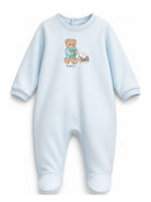 Tutina per neonato Moschino Kids azzurra con motivo Teddy Bear MUT04XLAA10 40304 MOSCHINO KIDS 