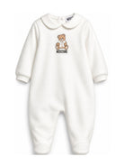 Tutina per neonati Moschino Kids bianca con colletto alla Peter Pan MUT04ZLCA40 10063 MOSCHINO KIDS 