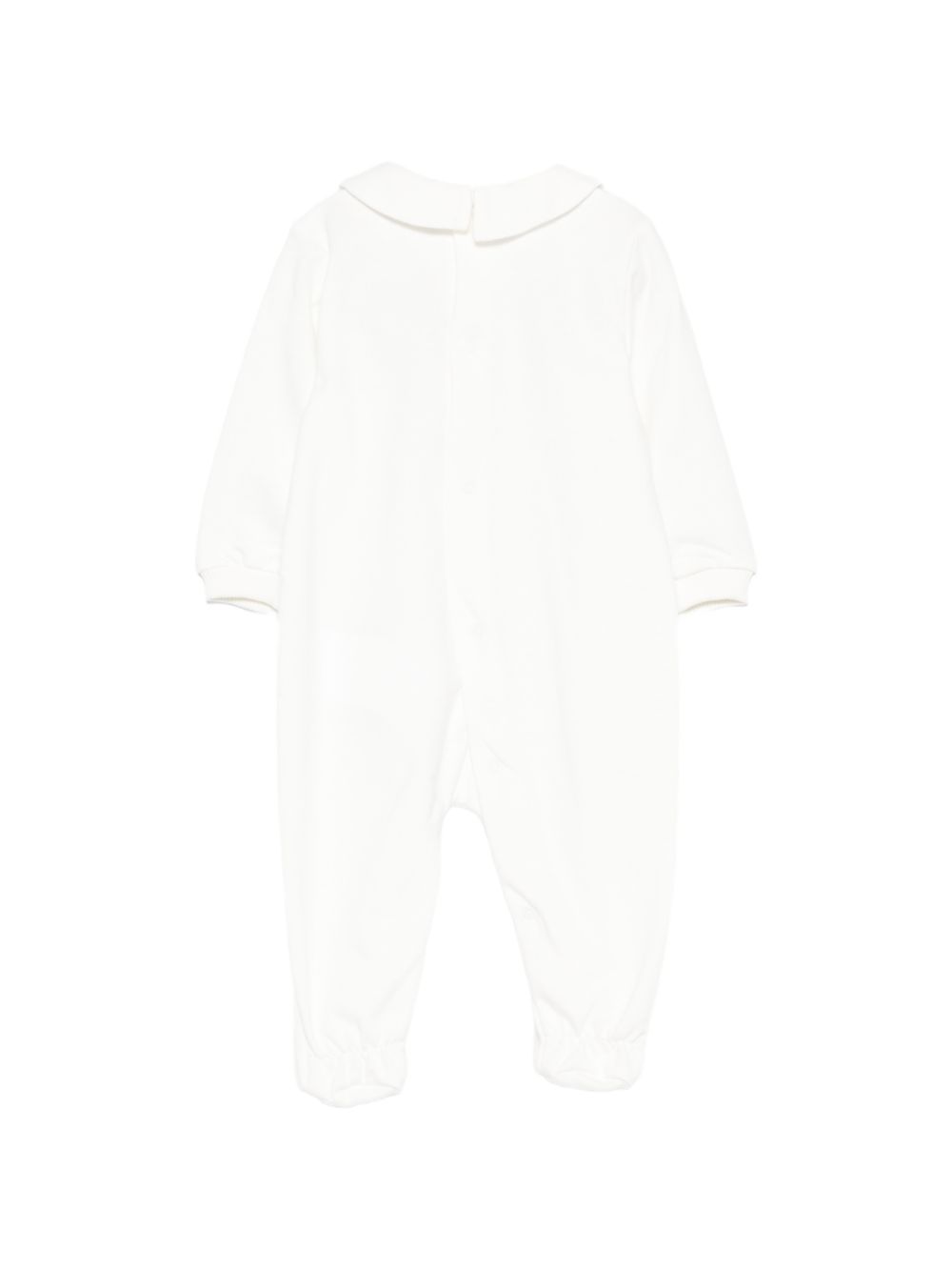 Tutina per neonati Moschino Kids bianca con colletto alla Peter Pan MUT04ZLCA40 10063 MOSCHINO KIDS 