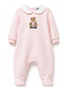 Tutina per neonata Moschino Kids rosa con colletto alla Peter Pan MUT04ZLCA40 50209 MOSCHINO KIDS 
