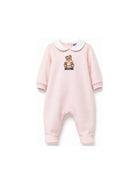 Tutina per neonata Moschino Kids rosa con colletto alla Peter Pan MUT04ZLCA40 50209 MOSCHINO KIDS 