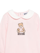 Tutina per neonata Moschino Kids rosa con colletto alla Peter Pan MUT04ZLCA40 50209 MOSCHINO KIDS 