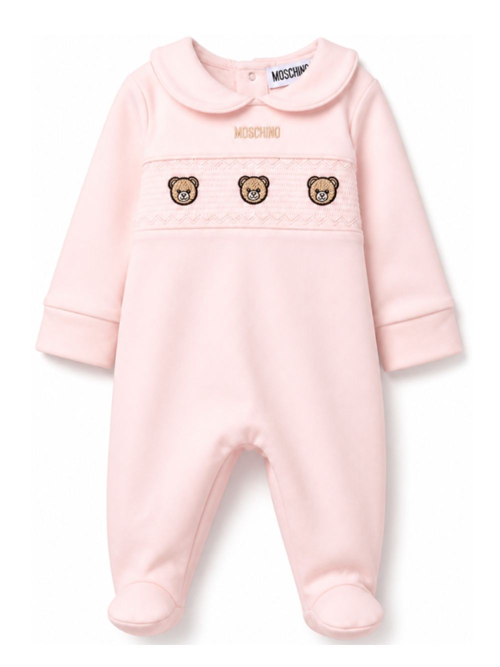 Tutina per neonata Moschino Kids rosa con logo ricamaato sul davanti MUT050LDA66 50209 MOSCHINO KIDS 