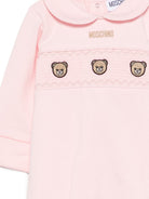 Tutina per neonata Moschino Kids rosa con logo ricamaato sul davanti MUT050LDA66 50209 MOSCHINO KIDS 