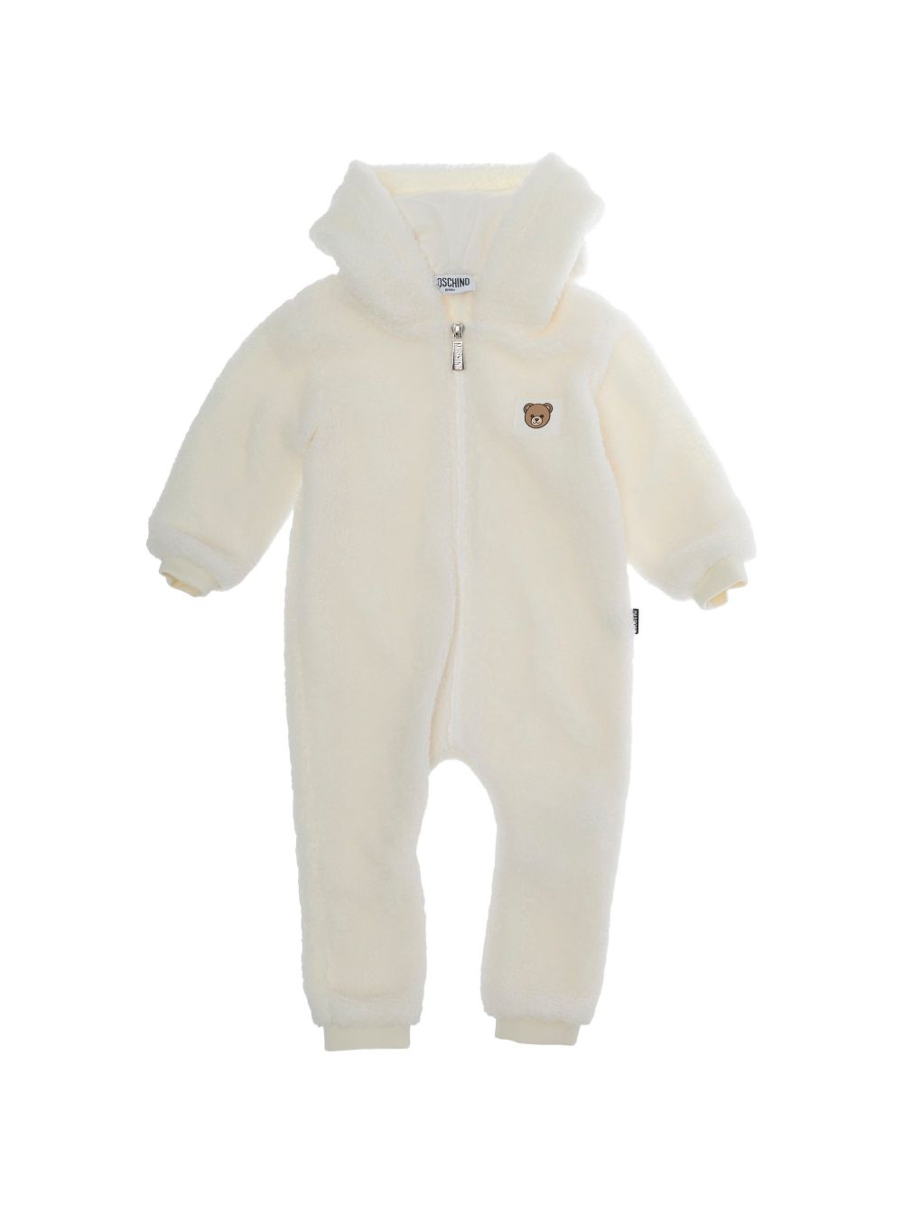 Giubbino per neonati Moschino Kids bianco con texture in pile MUT051LIA00 10063 MOSCHINO KIDS 