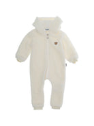 Giubbino per neonati Moschino Kids bianco con texture in pile MUT051LIA00 10063 MOSCHINO KIDS 