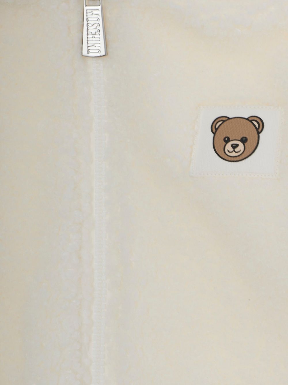 Giubbino per neonati Moschino Kids bianco con texture in pile MUT051LIA00 10063 MOSCHINO KIDS 