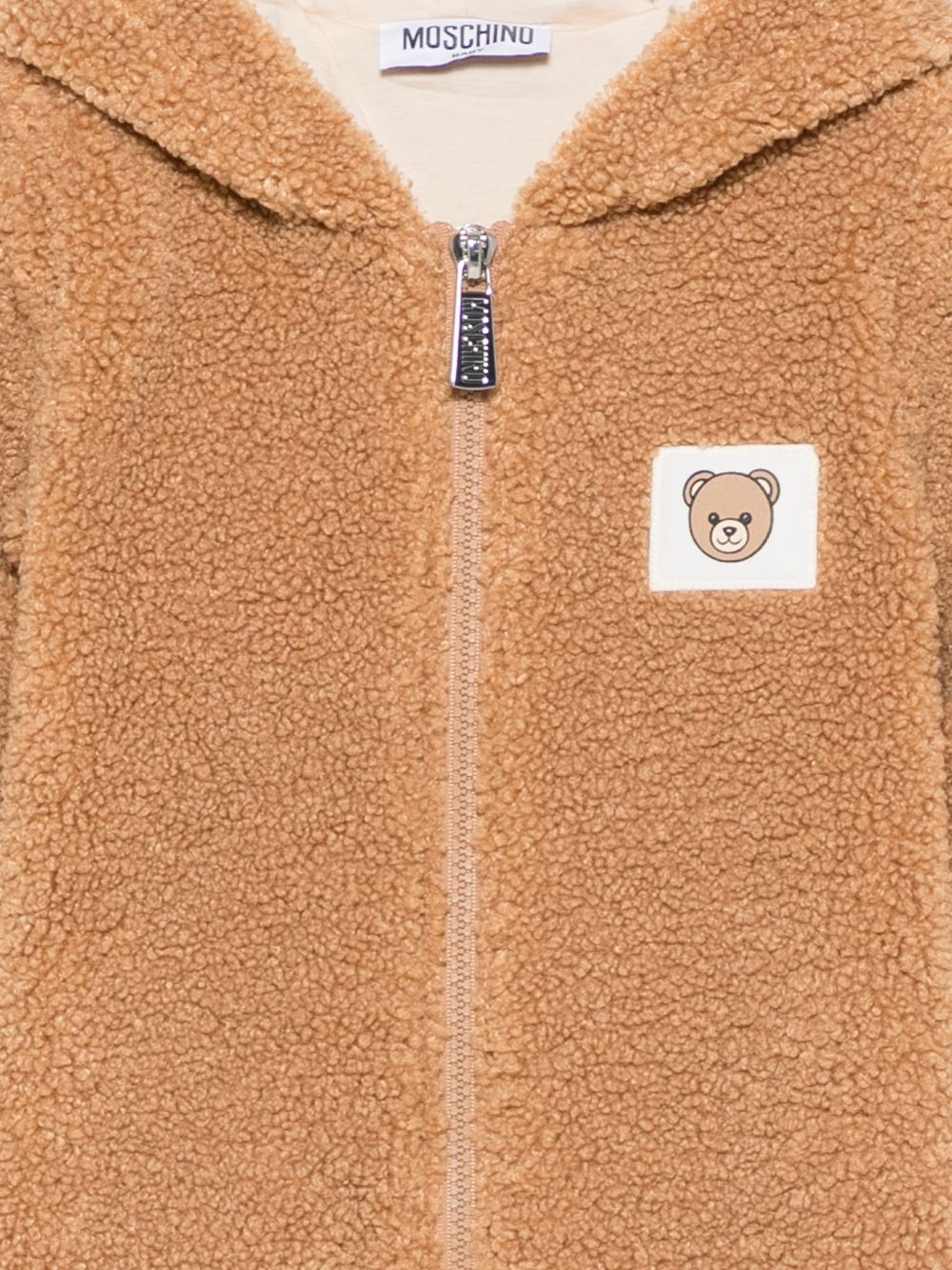 Giubbino per neonati Moschino Kids marrone con texture in pile MUT051LIA00 20351 MOSCHINO KIDS 