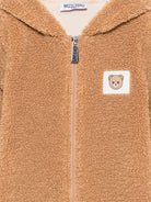 Giubbino per neonati Moschino Kids marrone con texture in pile MUT051LIA00 20351 MOSCHINO KIDS 