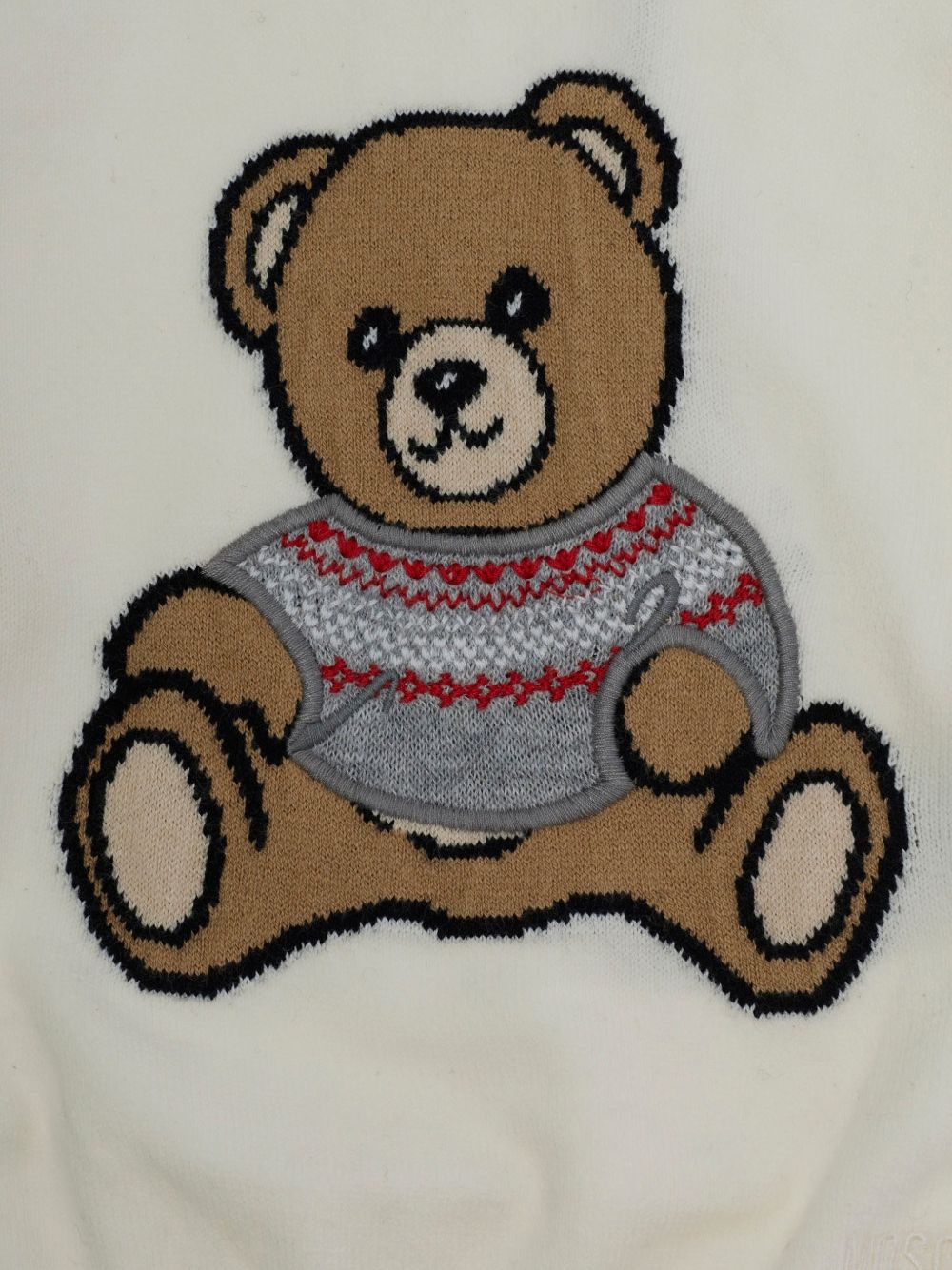 Felpa per neonati Moschino Kids bianco con teddy bear ricamato MUW00YLHE66 10063 MOSCHINO KIDS 