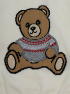 Felpa per neonati Moschino Kids bianco con teddy bear ricamato MUW00YLHE66 10063 MOSCHINO KIDS 