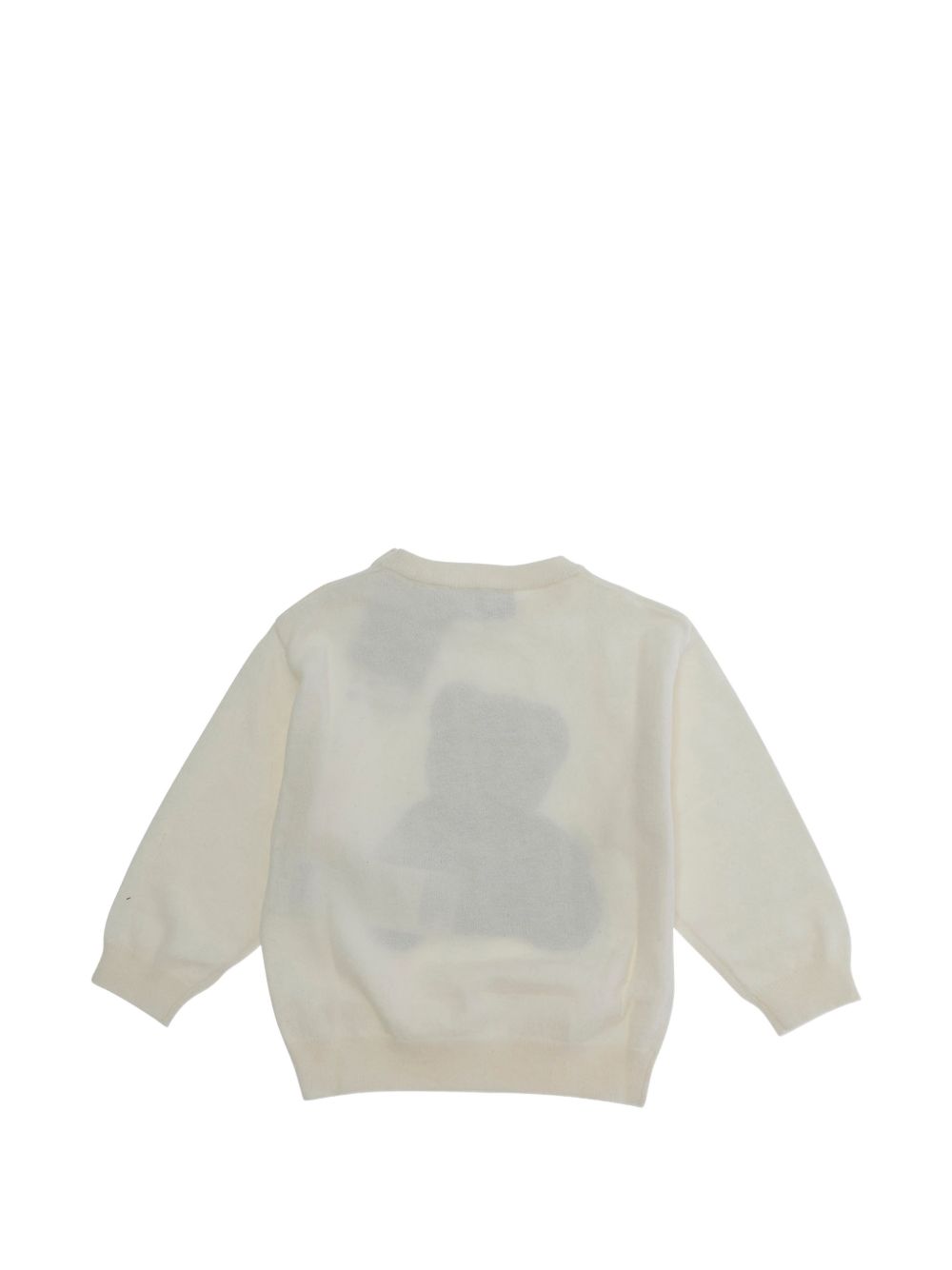 Felpa per neonati Moschino Kids bianco con teddy bear ricamato MUW00YLHE66 10063 MOSCHINO KIDS 