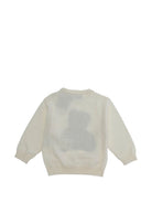 Felpa per neonati Moschino Kids bianco con teddy bear ricamato MUW00YLHE66 10063 MOSCHINO KIDS 