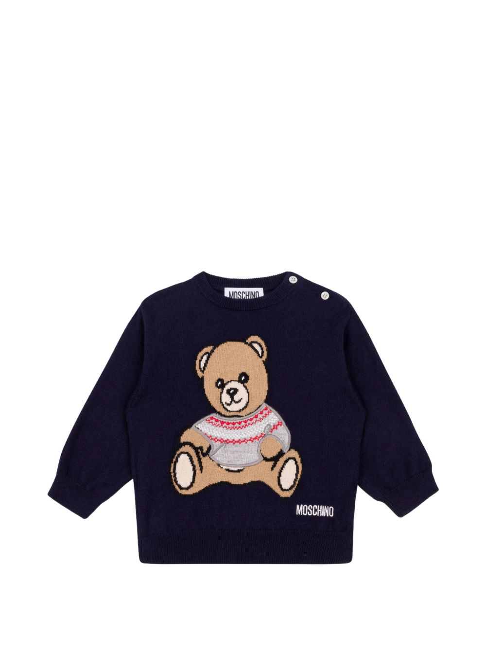 Maglione per neonato Moschino Kids stampa con teddy MUW00YLHE66 40016 MOSCHINO KIDS 