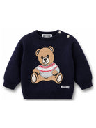 Maglione per neonato Moschino Kids stampa con teddy MUW00YLHE66 40016 MOSCHINO KIDS 