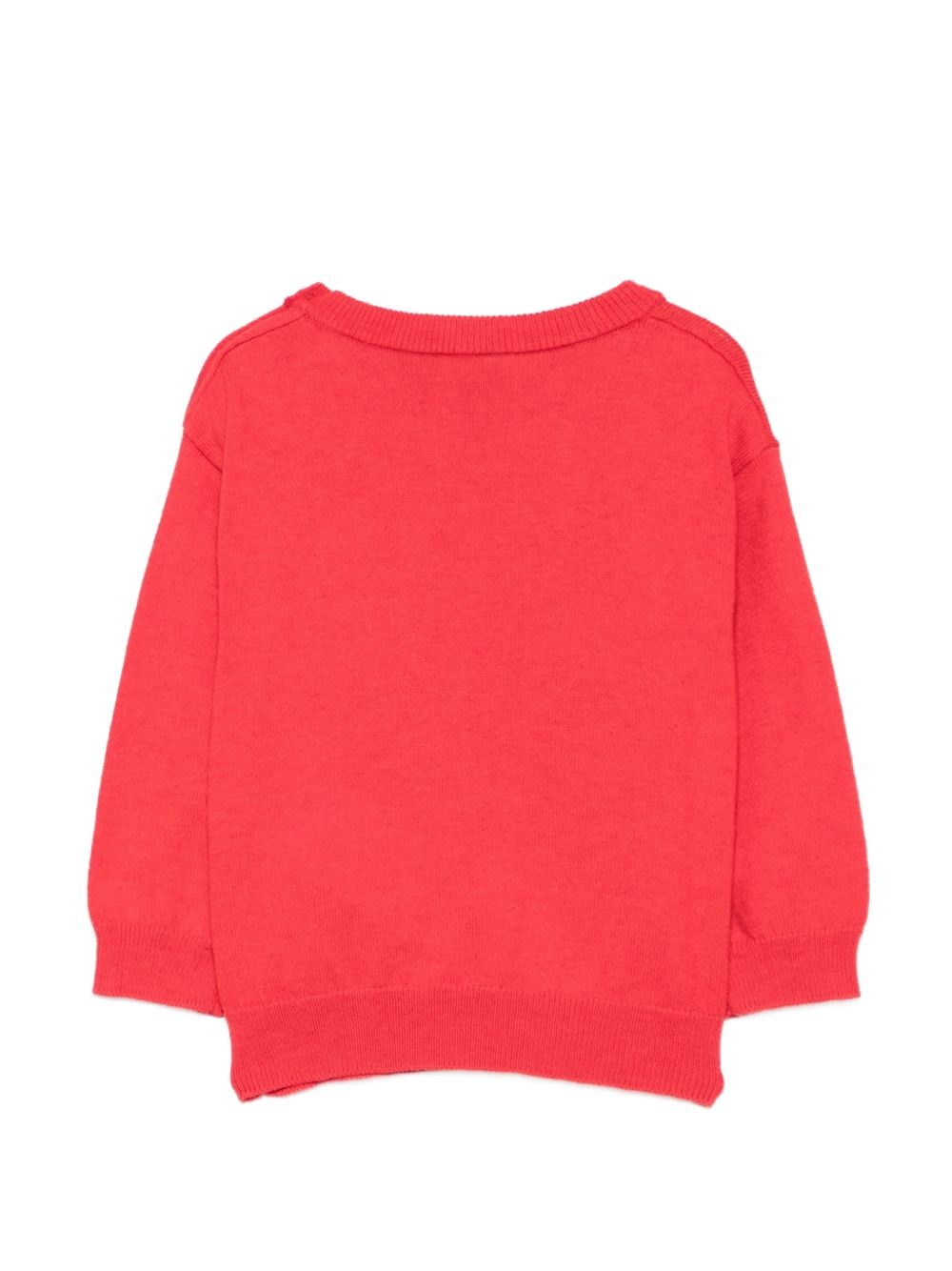 Maglione per neonato Moschino Kids rosso con cucitura a forma di orsetto di peluche MUW00YLHE66 50109 MOSCHINO KIDS 