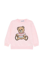 Maglione per neonata Moschino Kids rosa con orsetto di peluche sul davanti MUW00YLHE66 50209 MOSCHINO KIDS 