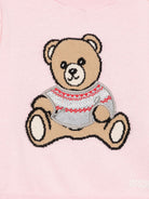 Maglione per neonata Moschino Kids rosa con orsetto di peluche sul davanti MUW00YLHE66 50209 MOSCHINO KIDS 