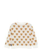 Cardigan per neonato Moschino Kids bianco sporco con stampa orsetto all-over MUW00ZLHE82 10063 MOSCHINO KIDS 