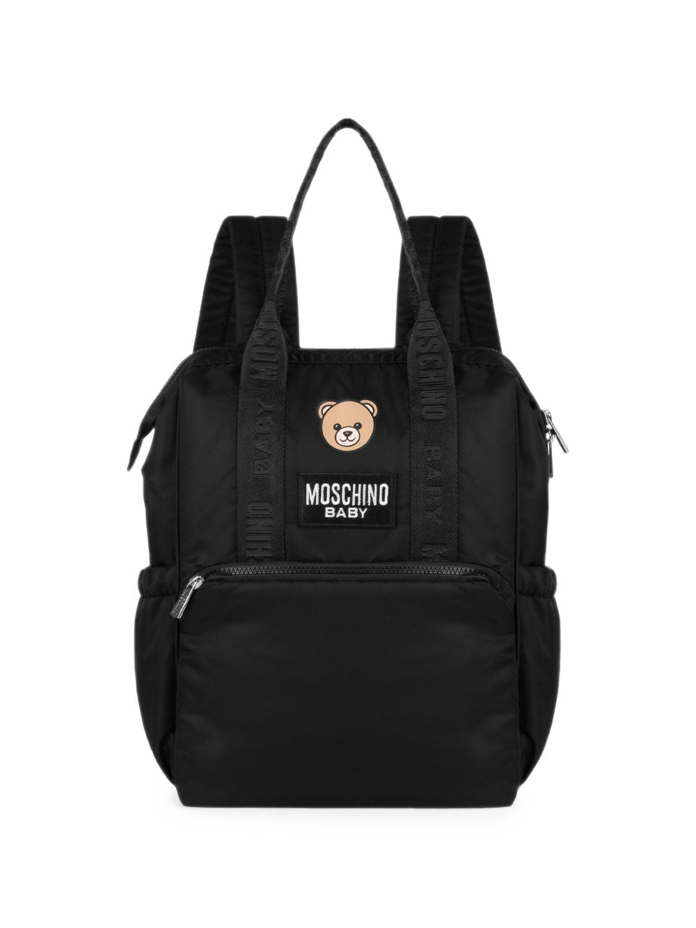 Zaino per bambini Moschino Kids nero con applicazione teddy bear MUX05ZL3AC5 60100 MOSCHINO KIDS 