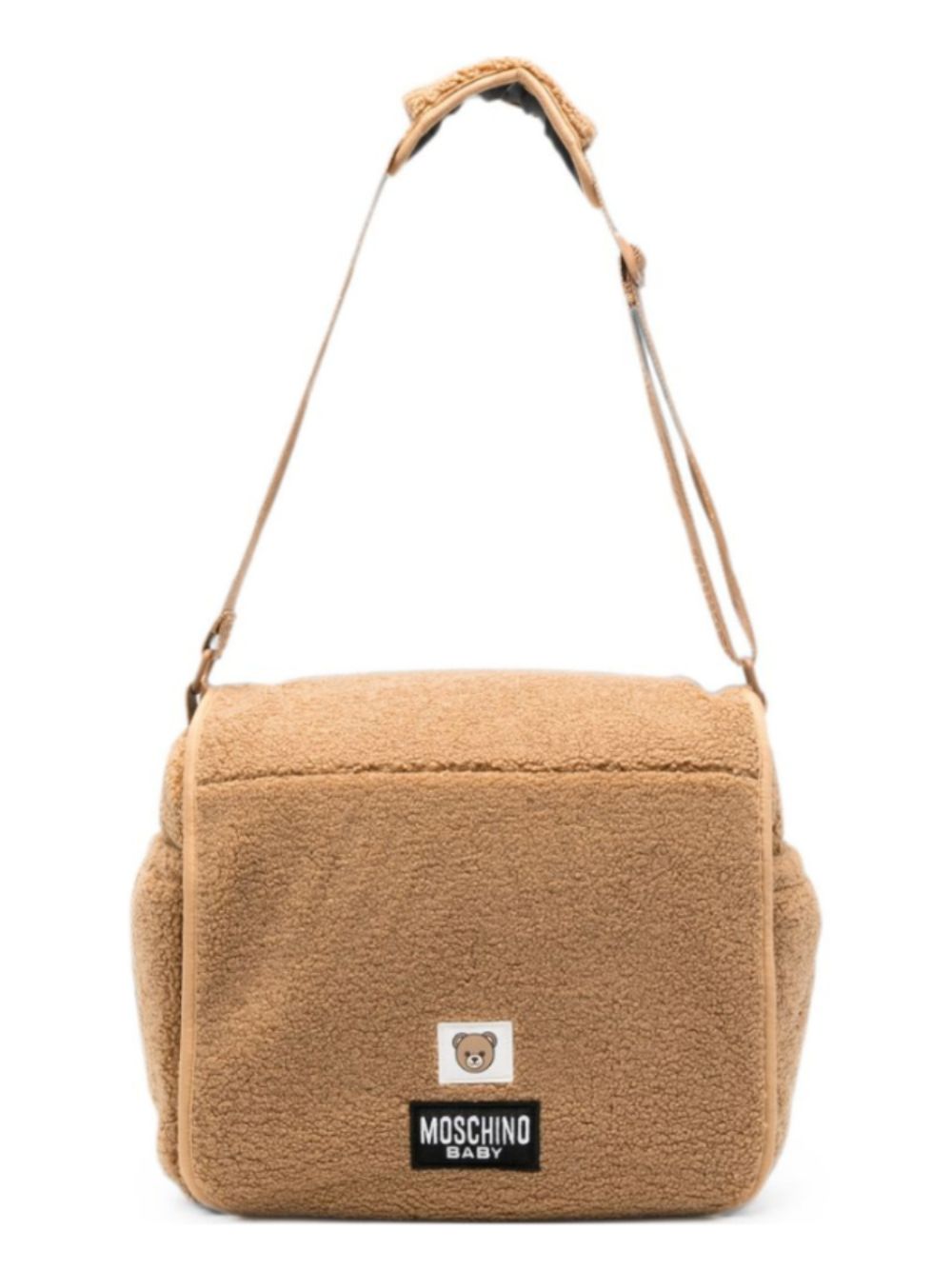 Borsa fasciatoio Moschino Kids beige con patch logo sul davanti MUX060LIA00 20351 MOSCHINO KIDS 