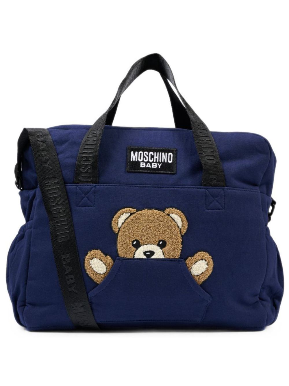 Borsa fasciatoio per neonati Moschino Kids blu con stampa Teddy Bear MUX062LCA93 40016 MOSCHINO KIDS 