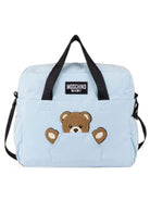 Borsa fasciatoio per neonato Moschino Kids azzurra con toppa sul davanti MUX062LCA93 40304 MOSCHINO KIDS 