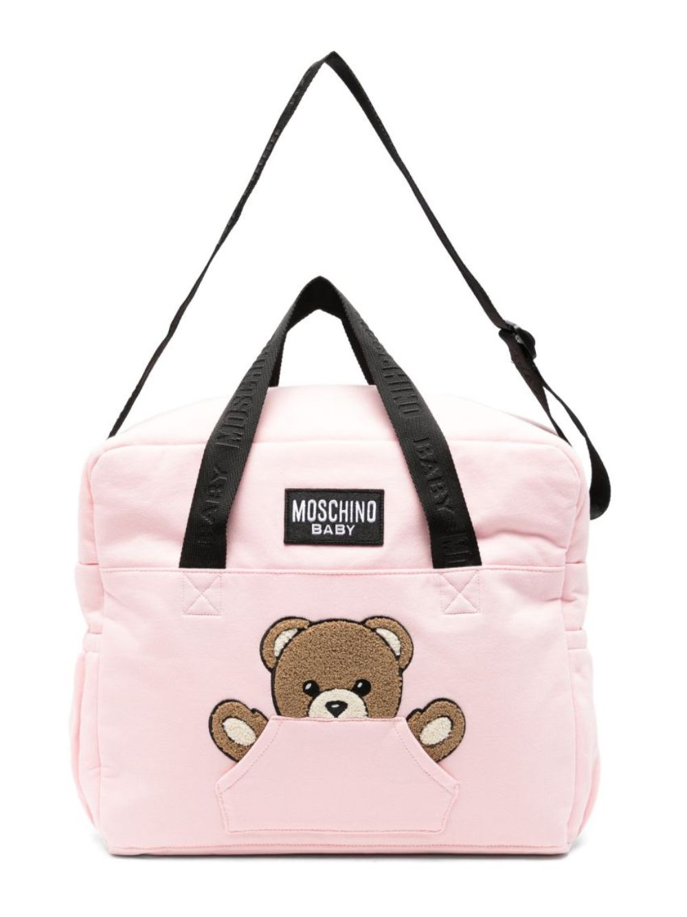 Borsa fasciatoio per neonata Moschino Kids rosa con toppa sul davanti MUX062LCA93 50209 MOSCHINO KIDS 